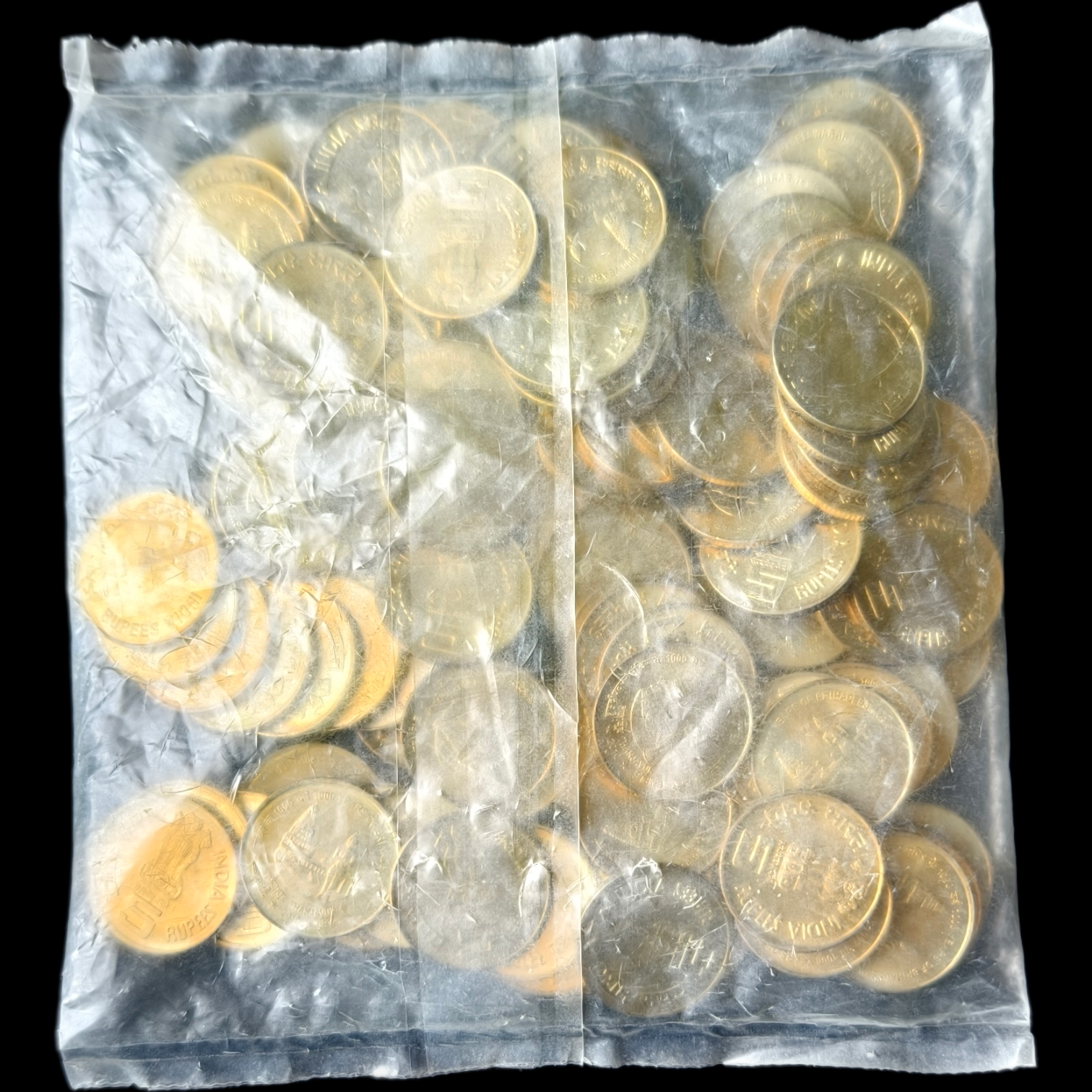 Rare 5 Rupees Brihadeswara Temple Bombay Mint Sealed Packet of 100 Coins