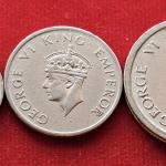 George VI king Emperor 1947 Set of 3 Bombay Mint Coins