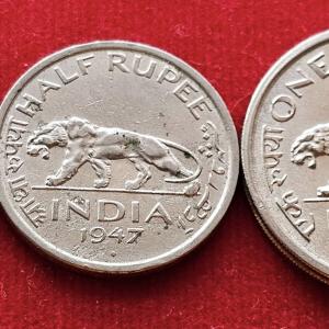 George VI king Emperor 1947 Set of 3 Bombay Mint Coins
