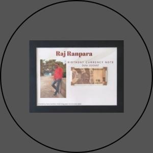 10 Rupees Birthday Note and Personalized Photo Frame with photo and text