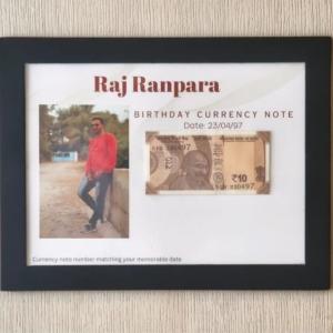 10Rs Birthday Note with customized photo frame