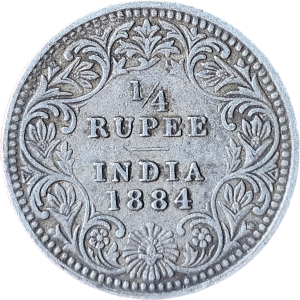 1/4 Rupees Victoria Empress 1884
