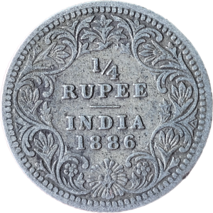 1/4 Rupees Victoria Empress 1886