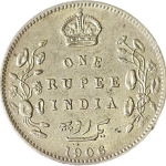 One Rupee Edward VIII King Emperor Silver Coin
