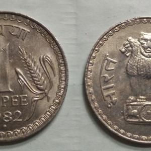 India - 1982 - 1 RUPEE _ UNC_1 N0 - Coin