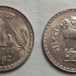 India - 1982 - 1 RUPEE _ UNC_1 N0 - Coin
