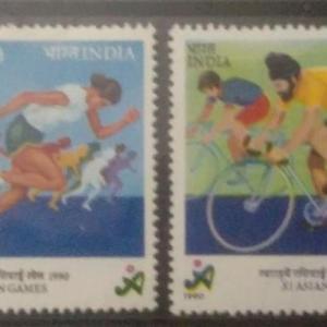 India 1990 - XI Asian Games, Beijing - Set of 4 Stamps - MNH
