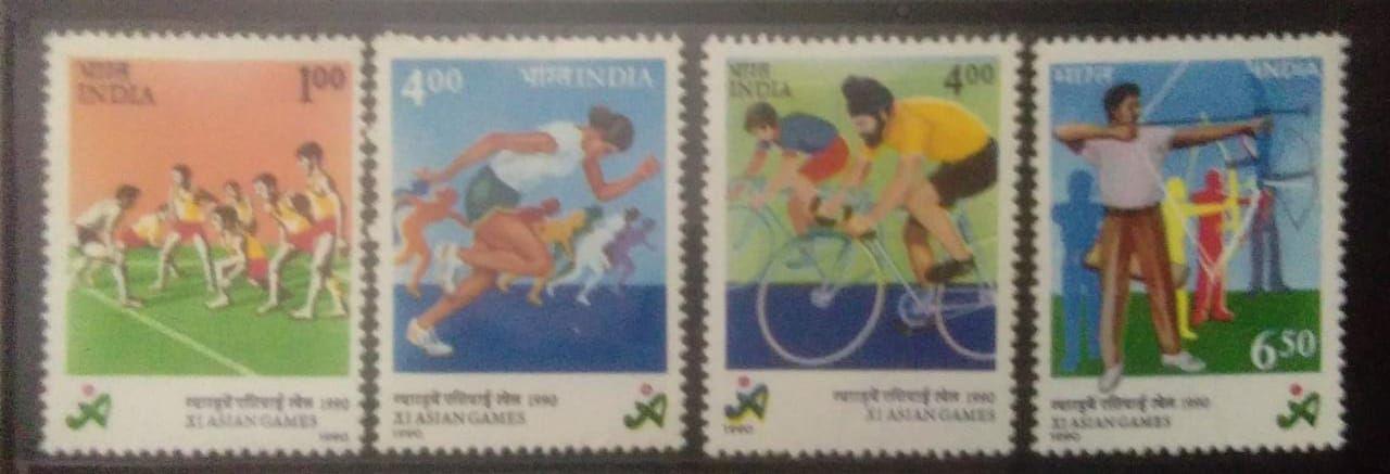 India 1990 - XI Asian Games, Beijing - Set of 4 Stamps - MNH