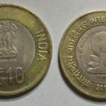 India - 2015 - 10 Rupees- International Yoga Day (Used) 1 No - Coin