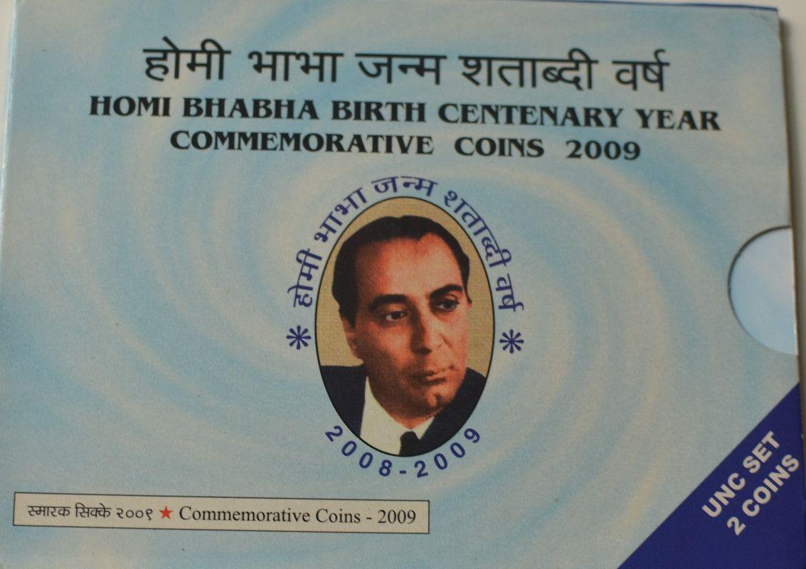 India - 2009 - Homi Bhabha Birth Centenary Year Rs. 100, Rs. 10 UNC Set - Coin