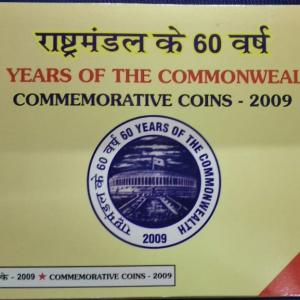 India - 2009 - 60 Years of the Commonwealth Rs. 100, Rs. 5 UNC Set (2 Coins)