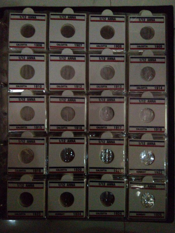 British India Year Wise-225 # WITH Coin HOLDERS STICKERS ONLY NO Coins Only Silver Coins 1 album