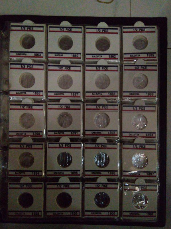 British India Year Wise-225 # WITH Coin HOLDERS STICKERS ONLY NO Coins Only Silver Coins 1 album