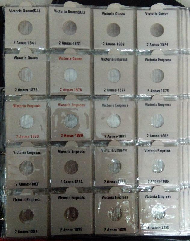 British India Year Wise-494 # WITH Coin HOLDERS, STICKERS only 269 Copper Coins 5 missing