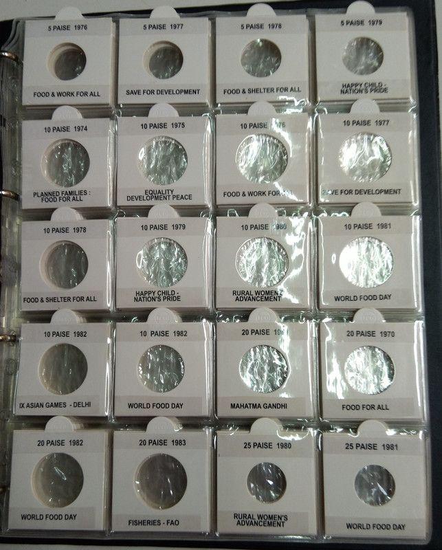 Commemorative Coins 1976-2025 Year-wise Collection 168+ Items With Coin Holders Stickers Only No Coins
