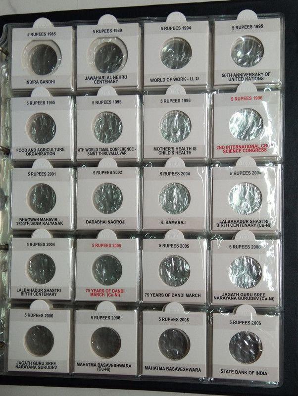 Commemorative Coins 1976-2025 Year-wise Collection 168+ Items With Coin Holders Stickers Only No Coins