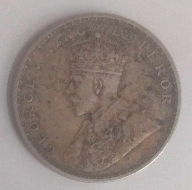 British India Coin George V-1 Rupee 1913 Used Silver