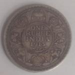 British India Coin George V-1 Rupee 1913 Used Silver