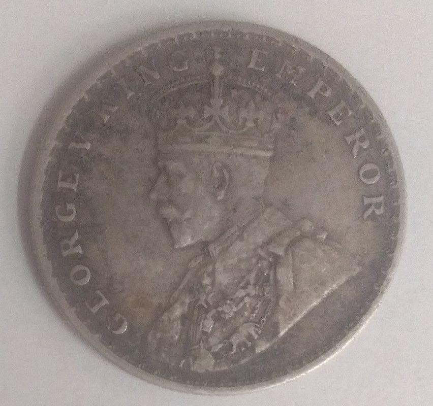 British India Coin George V-1 Rupee 1916 Used Silver Coin