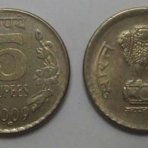 India - 2009 - 5 Rupees UNC Coin