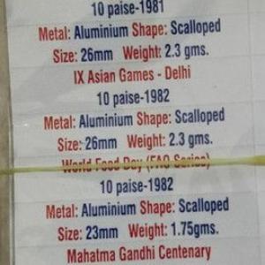 Commemorative Coins Year Wise Stickers-Fine Quality-Fresh Stock 1950-2025 SHC