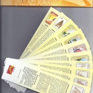 Bookmarks Depicting Stamps Temple Architecture Theme. Collectible item