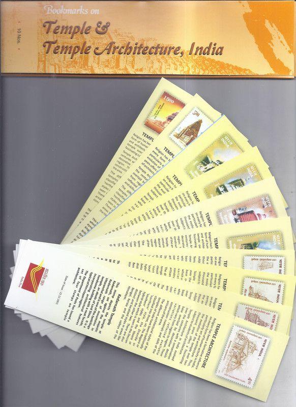 Bookmarks Depicting Stamps Temple Architecture Theme. Collectible item