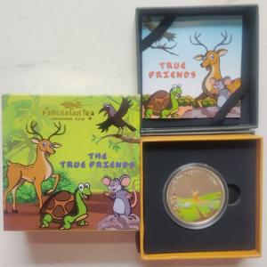 Panchatantra Coloured Souvenir Coin Proof Set The True Friends (Proof Set)