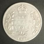 British India Coin Edward VII 1 Rupee 1907_Used Silver