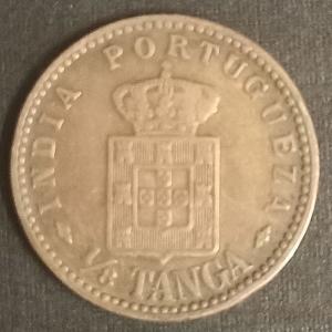 Portuguese India - 1903 - Carlos I - 1/8 Tanga Copper Coin - Used