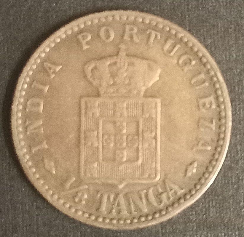 Portuguese India - 1903 - Carlos I - 1/8 Tanga Copper Coin - Used