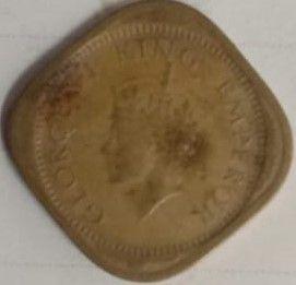 British India Coin George VI-HALF Anna 1943 Used (COPPER) COIN