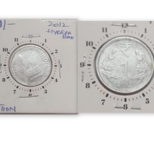 India - 2012 - 1 Rupee Hyderabad Mint 11 Oc - Error Coin
