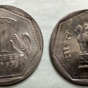 India - 1 RUPEE-1983_ UNC_1 N0 - Coin