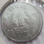 India - 2001 - 1 Rupee Hyderabad Mint of F C - Error Coin