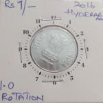 India - 1 Rupee 2016 Calcutta Mint 10 O C - Error Coin