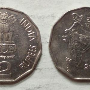 India - 2000 - 2 Rupees UNC 1 No - Coin