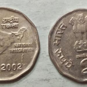 India - 2002 - 2 Rupees UNC 1 No - Coin