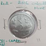 India - 2016 - 2 Rupees Calcutta Mint off-centre Error Coin UNC