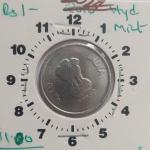 India - 2 Rupees 2022 Noida Mint 11.00 Oclock Rotation Error Coin UNC