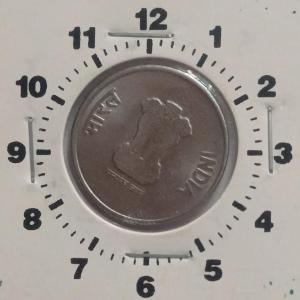 India - 2022 - 2 Rupees Noida Mint 1.30 Oclock Rotation Error Coin UNC