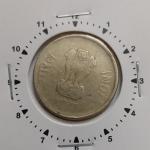 India - 2016 - 5 Rupees Kolkata Mint 12.30 Oclock Rotation Error Coin Used