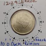 India - 2020 - 5 Rupees Noida Mint 10 Oclock Rotation Error Coin UNC