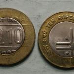India - 2007 - 10 Rupees (Cross) _ UNC_1 No - Coin