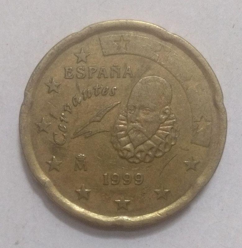 Spain - 20 Cent Euro 1999 Cervantes Used - Coin