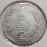 India - 2003 - 2 Rupees Railways 150 Glorious Years Hyderabad Mint off-centre Error Coin UNC