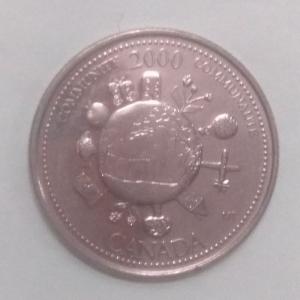 Canada - 25 Cents Community 2000 Communaute Elizabeth II D G Regina Used - Coin