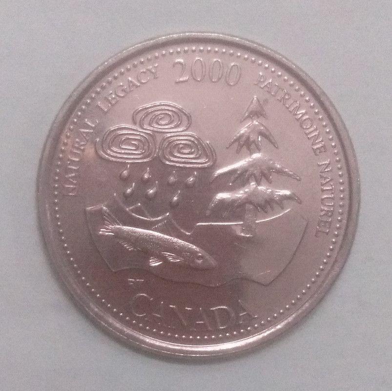 Canada - 25 Cents Natural Legacy 2000 Patrimoine Naturel Elizabeth II D G Regina Used - Coin