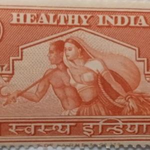 India 1950 - HEALTHY CHARITY LABELS 1950 - 4 ANNAS MNH STAMP