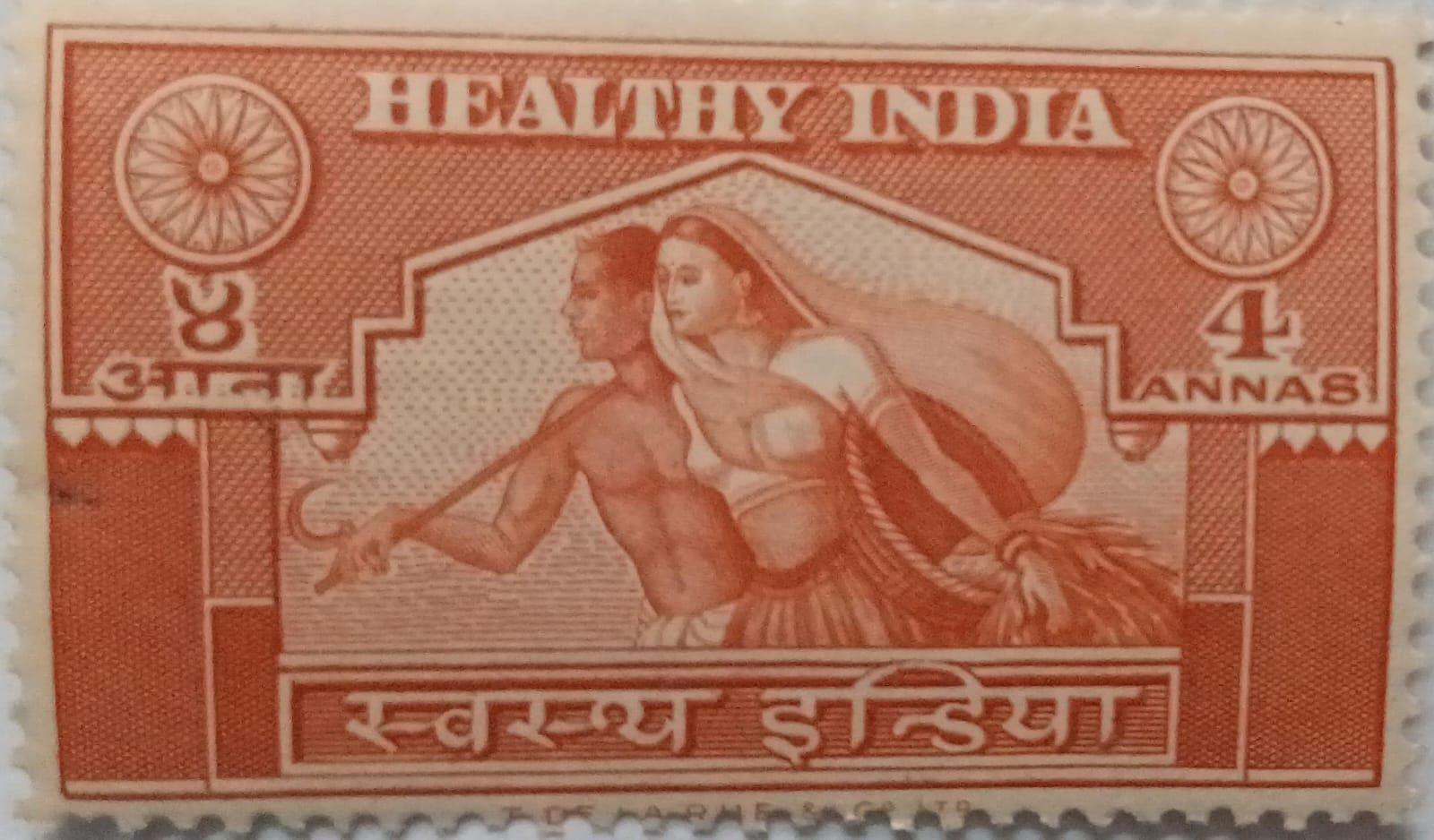India 1950 - HEALTHY CHARITY LABELS 1950 - 4 ANNAS MNH STAMP